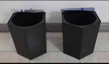 *** JUST REDUCED *** PAIR of 16" Black Hexagonal Mobile Planters w Water Monitoring (2 for $60) @ Lasting Creations