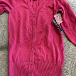 Faded Glory Girls Long Sleeve Cardigan- Size M (7/8) Brand New