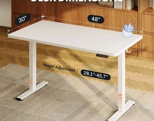 FLEXISPOT EN1 48"x30" One-Piece Standing Desk, White