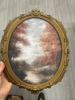 NEW Gold Framed Autumn Landscape Wall Art