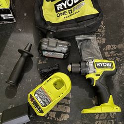 ONE+ HP 18V Brushless Cordless 1/2 in. Hammer Drill Kit with (1) 4.0 Ah High Performance Battery, Charger, and Tool Bag