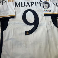 Soccer fútbol Real Madrid Mbappé #9 adult small to 4xl and kids sizes ,22, 24,26,28champions patch #15 Vini Jr Toni kross Luca Modric version sizes