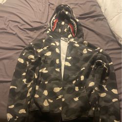 bape zip up black broken zipper