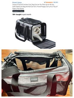 17.5x11x11 Inches Cat, Dog Carrier for Pets Up to 16 Lbs