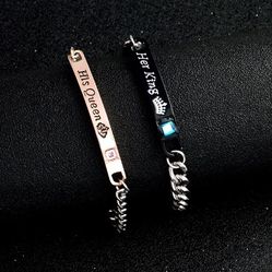 His Queen Her King Bracelet Set