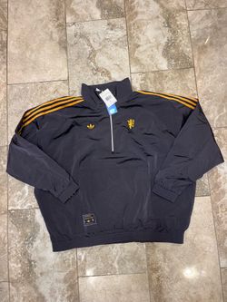ADIDAS MANCHESTER UNITED TERRACE ICONS HALF-ZIP JACKET SIZE XL