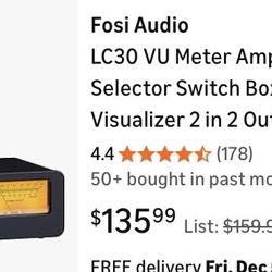 Fosi Audio LC30 VU Meter Amplifier Speaker Selector Switch 