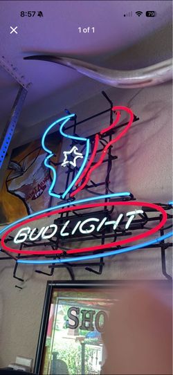 Houston Texans Bud light neon beer sign