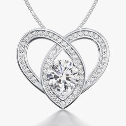  Moissanite Pendant Necklace Gift for Women, 1-3 carat Moissanite 