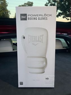 16oz Everlast Powerlock 2 Boxing Gloves - White