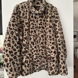 Torrid Leopard Sherpa Zip Up Jacket 