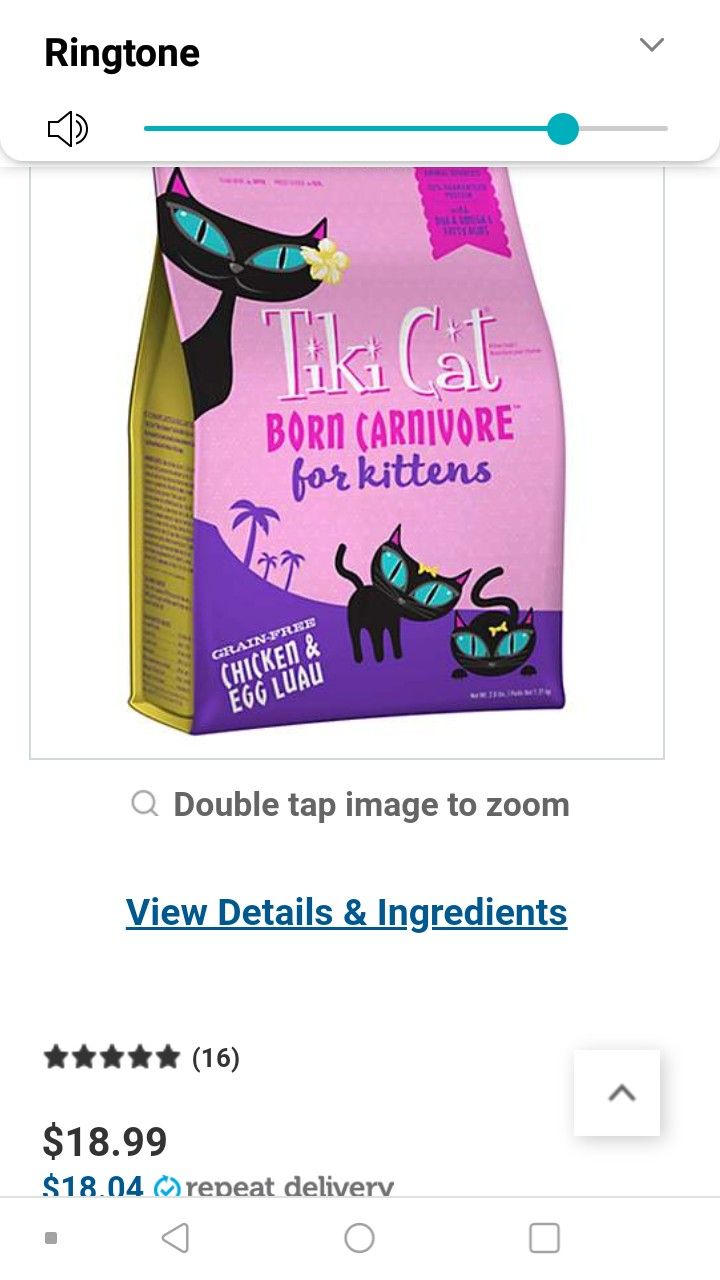 Cat food Tiki Cat for kittens Ckicken and Egg Luau