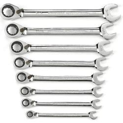 GEARWRENCH 8 Pc. 12 Pt. Reversible Ratcheting Combination Wrench Set, SAE - 9533N