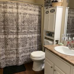 Toilet Curtain And 2 Black Matt For Sell
