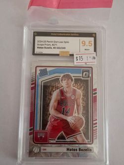 Matas Buzelis 2024-25 Donruss Optic Scope Prizm Rookie Card GAS 9.5