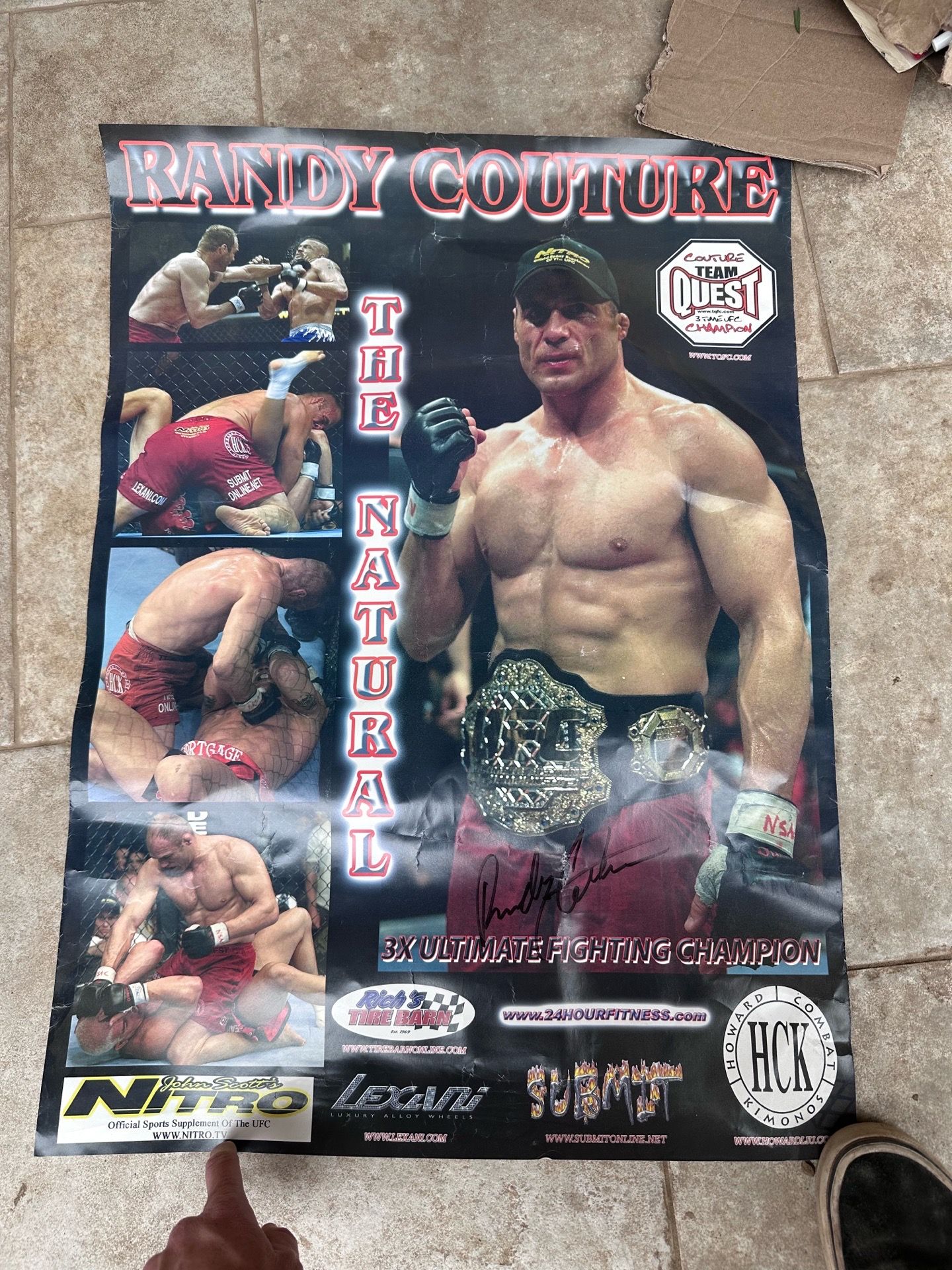 Randy Couture signed poster