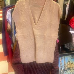Cream Knitted Sweater Vest