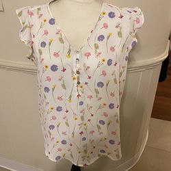 NWT Woman’s Beautiful Loft Sleeveless Floral Top Size Small 