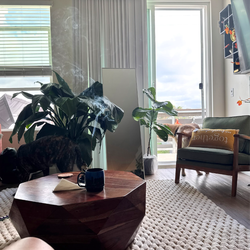 The urban port 33 inch diamond shape Acasia wood coffee table with smooth top, dark brown