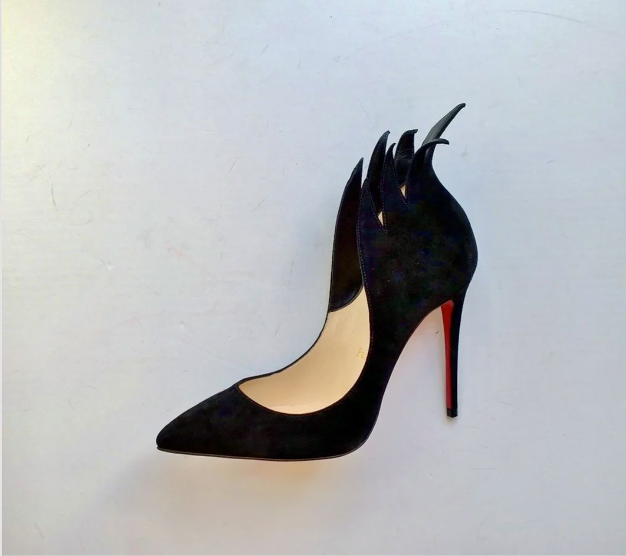 Christian Louboutin Victorina 100 Black Suede Flame Pumps