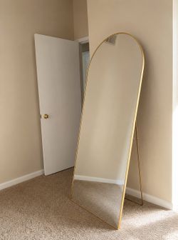Full Lenght Mirror Arched Floor Gold