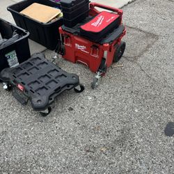 Milwaukee Pack out Tool Box With Wheels And Roller
