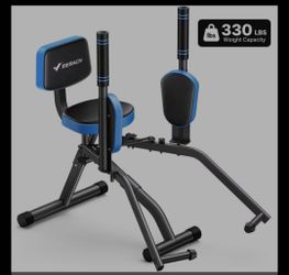 MERACH Hip Abductor Machine, Glute & Leg Workout Equipment Trainer for Home Gym, 330lbs Weight Capacity, Black & Blue