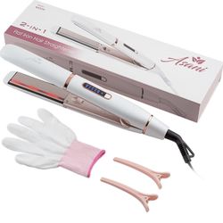New! Unopened! 2-in-1 Flat Iron Hair Straightener and Curler - Negative Ion Tech