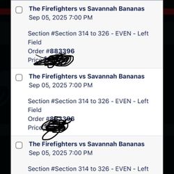 5 Savannah Bananas Tickets 