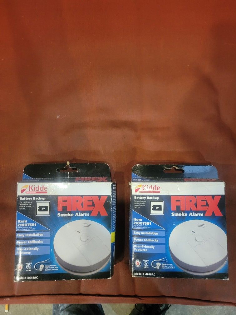 2 New Firex Smoke Detectors-Wired