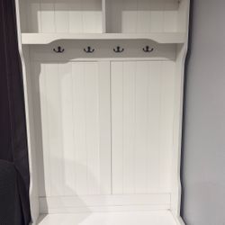 White Coat Rack Storage 