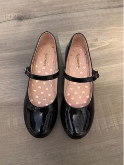 Girl Black Shoes Size 2