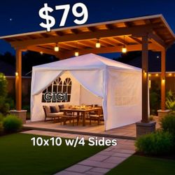 10x10ft Canopy Tent with 4 Removable Sidewalls for Parties For Sale!