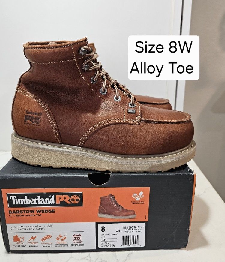 Timberlands Pro Alloy Toe Work Boots Size 8W