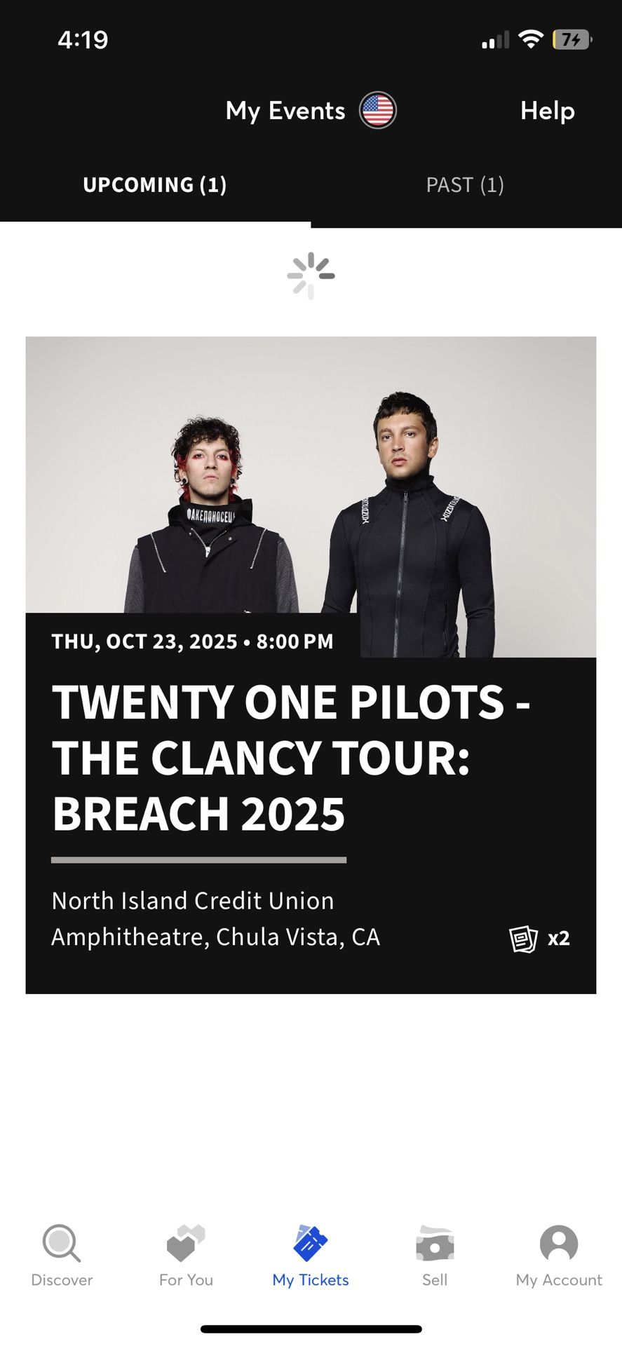 General Admission 21 Pilots 2 Ticket