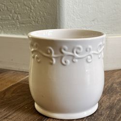 Price Reduced: Small White Plant Pot