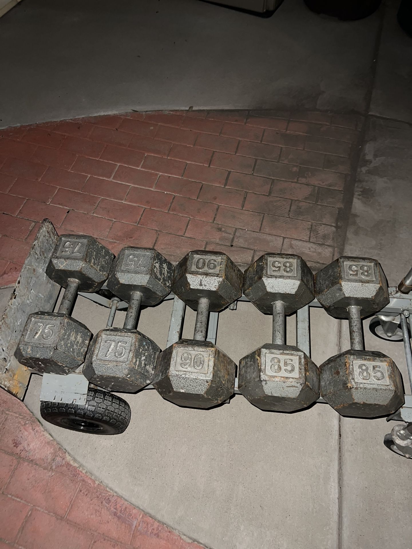 Steel Gray Matching Hexagon Dumbbell Sets