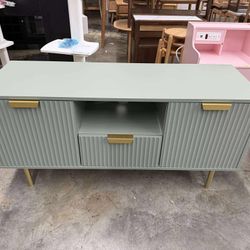 Daals Richmond Ridged TV Media Unit, Matte Sage Green(small damage)