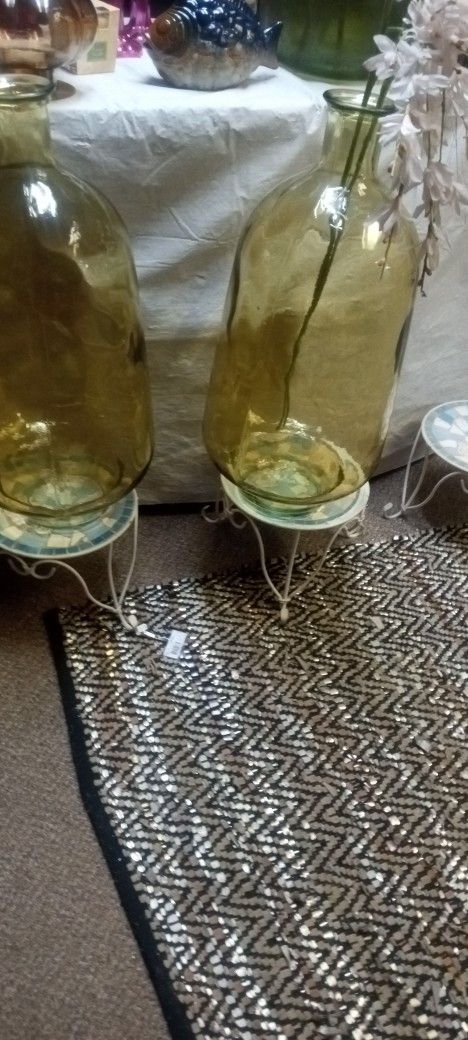 New Recycle Glass Floor Vases Thick And Elegant Made In Portugal High Quality Heavy Duty 50 Each Or 90 For Both
