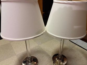 Pair of Table Lamps with White Shades