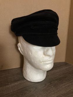 Black Corduroy Captain's Hat