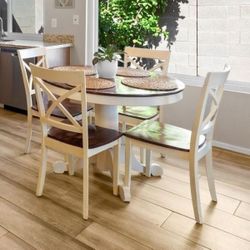 Oak Pedestal Dining Table With 5 Chairs