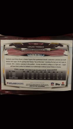  2014 Topps Chrome Logan Thomas Rc Auto 364 Arizona Cardinals Ay16 Thumbnail