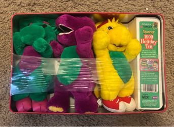 Vintage 1999 Target Exclusive BARNEY Holiday Tin! Brand New/Still in Tin!