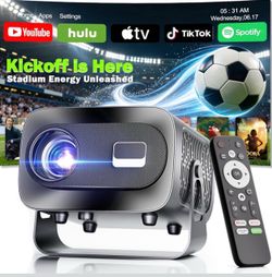 Projector with WiFi and Bluetooth, Electric Focus & Vertical Keystone, 1080P HD 4K