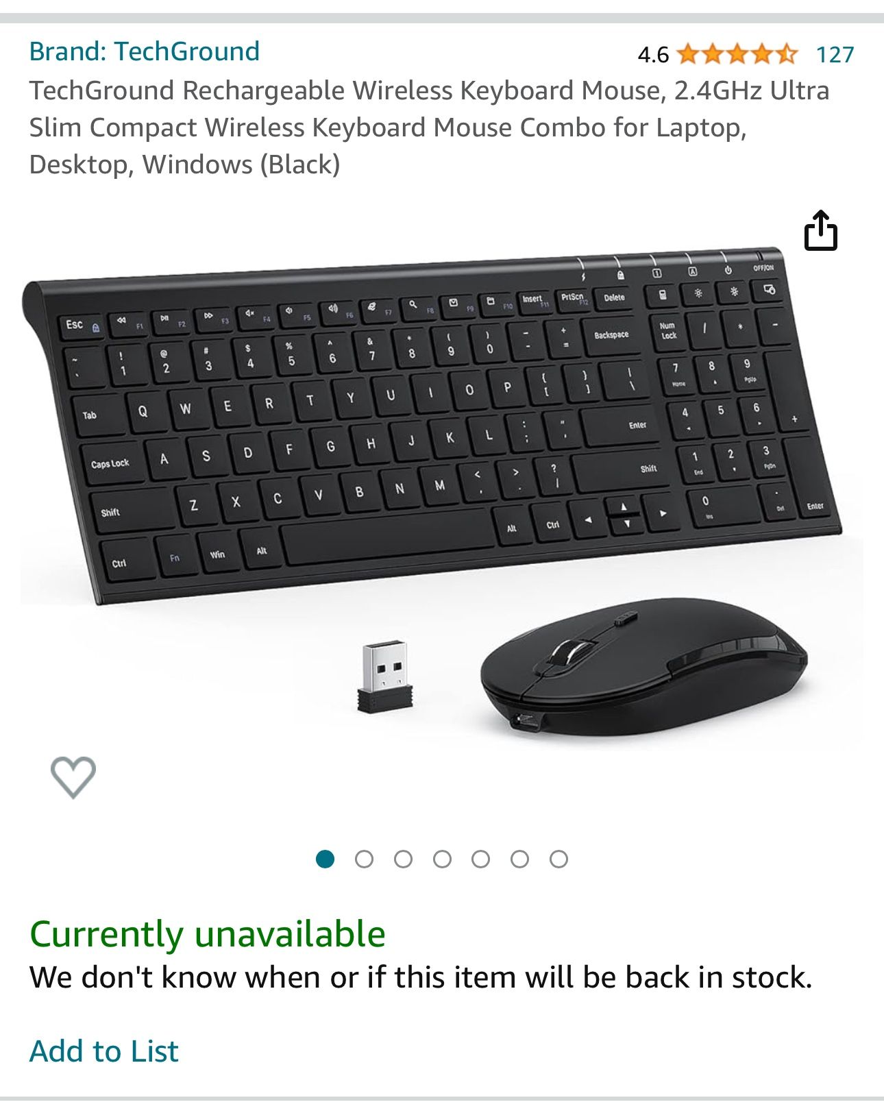 Wireless keyboard & Mouse