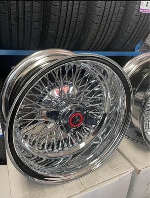 14x7 13x7 Wire wheels Gold/ Chrome 100 spokes/72 Spoke💰223 New Tires New Wheels