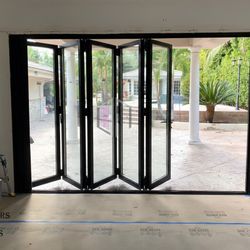 Aluminum Bifold door 168x96|5R|Black