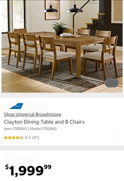 Clayton Dining Table and 7 Chairs