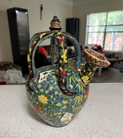Fischer Budapest 12.5” Aesthetic Movement Ceramic Ewer/Jug Signed